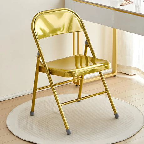 Contemporary Gold Metal Foldable Office Chairs Image - 1