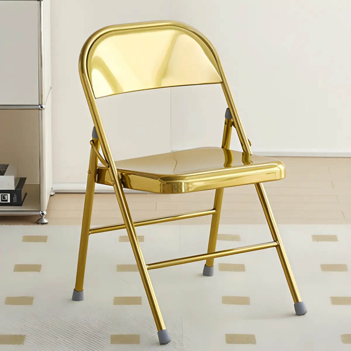 Contemporary Gold Metal Foldable Office Chairs Image - 17