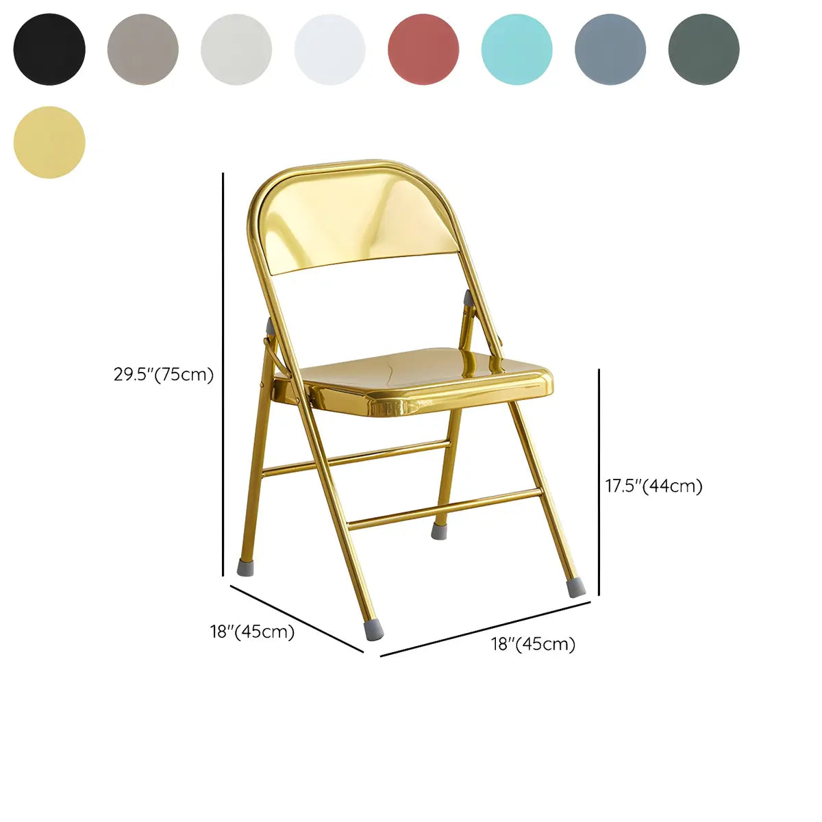 Contemporary Gold Metal Foldable Office Chairs 