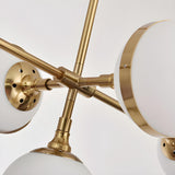 Contemporary Gold Milk Glass Globe Chandelier Dining Room Image - 10