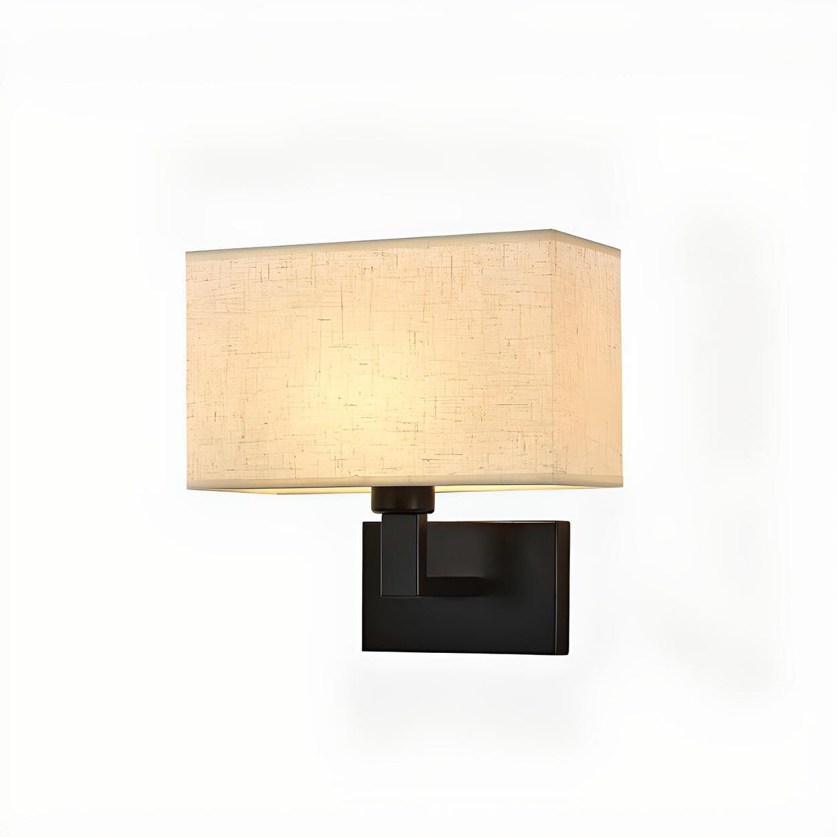 Contemporary Gold Rectangular Fabric Wall Sconce Image - 10