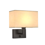 Contemporary Gold Rectangular Fabric Wall Sconce Image - 11