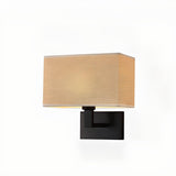 Contemporary Gold Rectangular Fabric Wall Sconce Image - 14