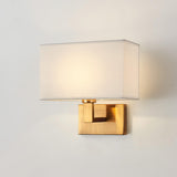 Contemporary Gold Rectangular Fabric Wall Sconce Image - 19