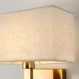 Contemporary Gold Rectangular Fabric Wall Sconce Image - 21