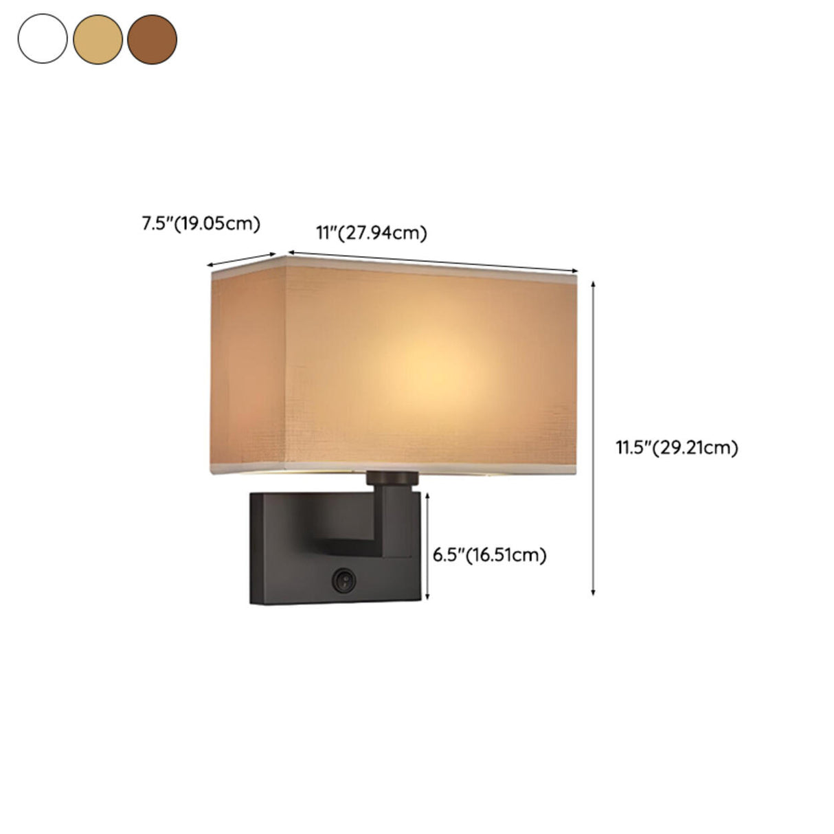 Contemporary Gold Rectangular Fabric Wall Sconce Image - 23