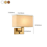 Contemporary Gold Rectangular Fabric Wall Sconce Image - 25