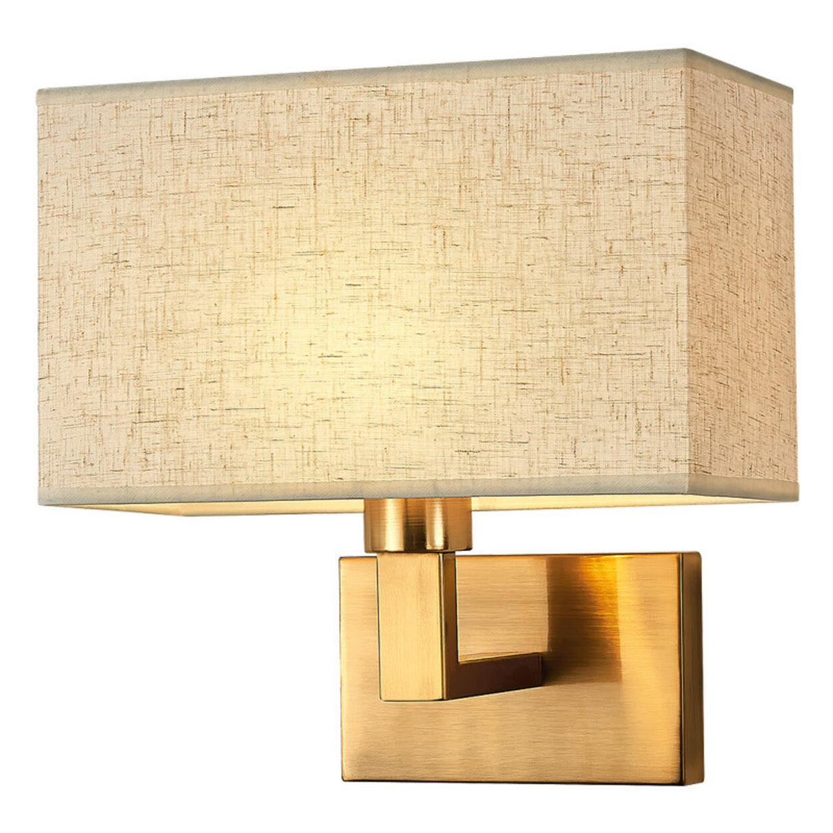 Contemporary Gold Rectangular Fabric Wall Sconce Image - 5