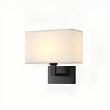 Contemporary Gold Rectangular Fabric Wall Sconce Image - 6