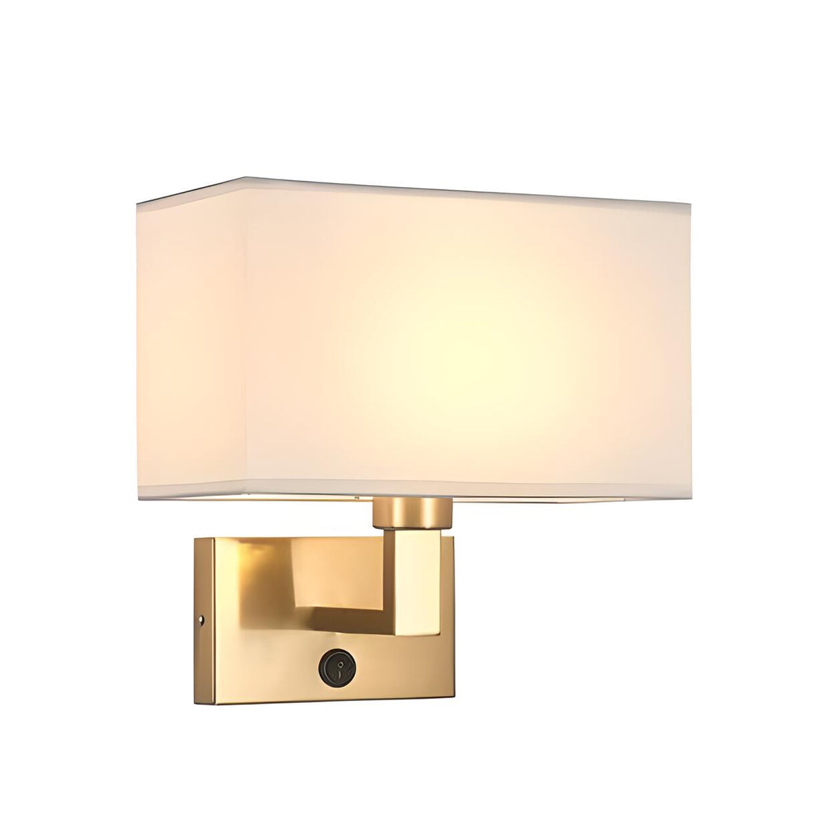 Contemporary Gold Rectangular Fabric Wall Sconce Image - 8