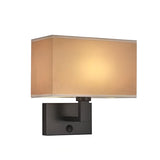 Contemporary Gold Rectangular Fabric Wall Sconce Image - 9