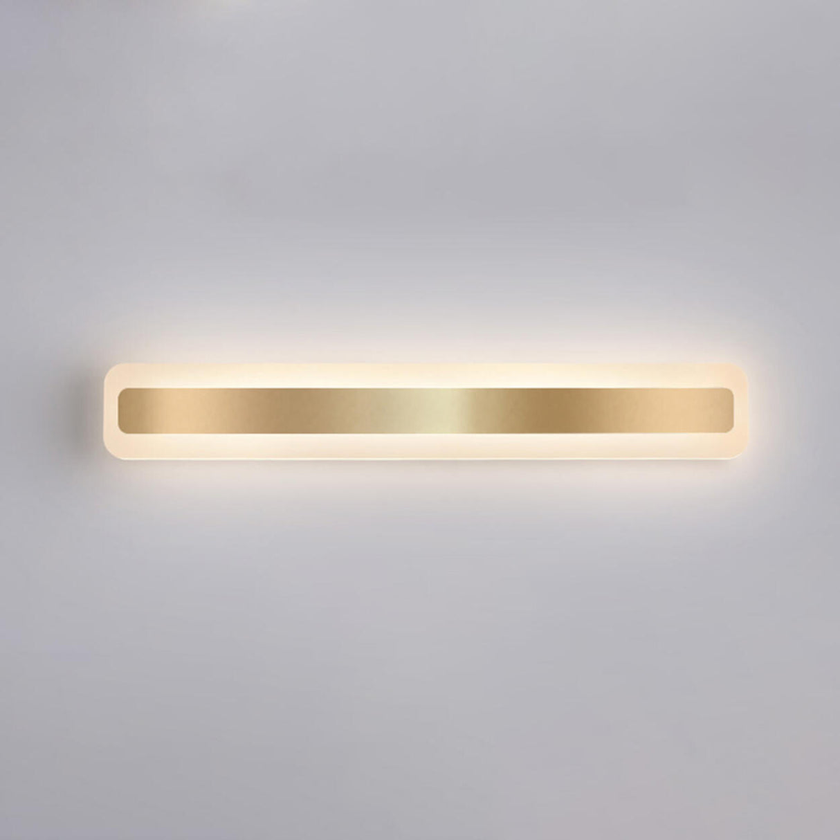 Contemporary Gold Rectangular Metal Vanity Light Image - 14