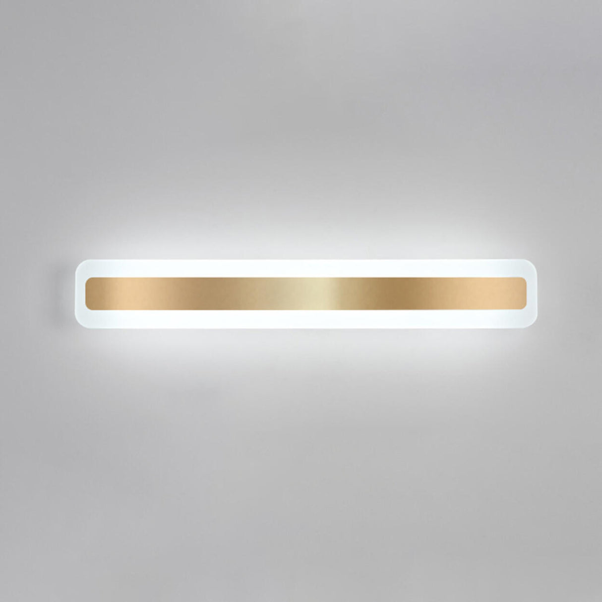 Contemporary Gold Rectangular Metal Vanity Light Image - 16