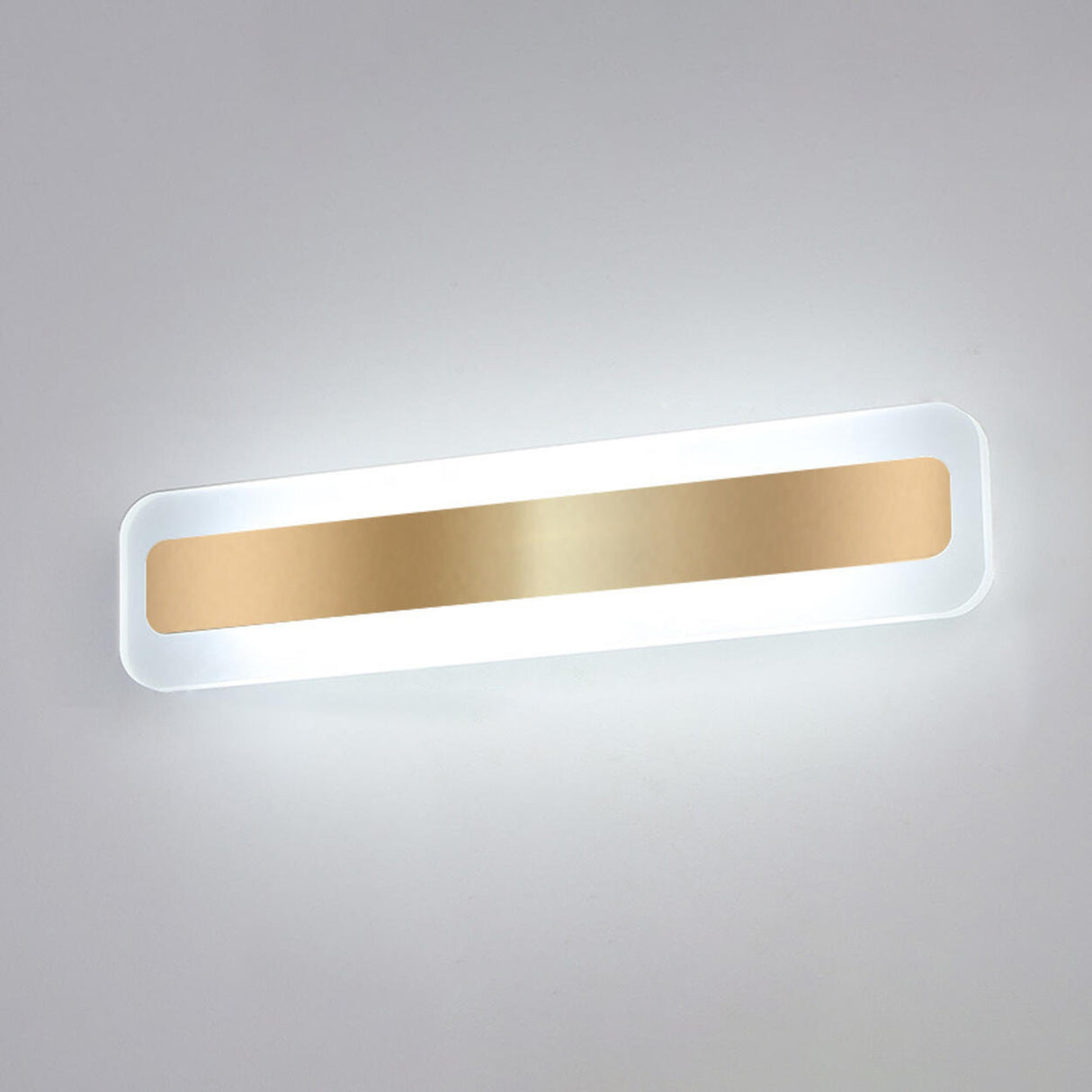 Contemporary Gold Rectangular Metal Vanity Light Image - 9