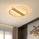 Contemporary Gold Ring LED Flush Mount Ceiling Light Image - 2