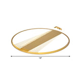 Contemporary Gold Ring LED Flush Mount Ceiling Light #size