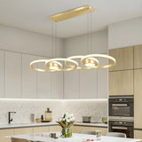 Contemporary Gold Ring Metal LED Dining Room Pendant Light Image - 1