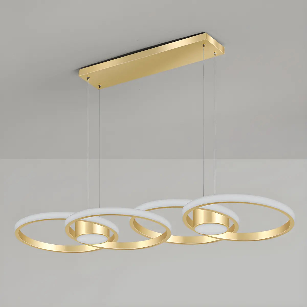 Contemporary Gold Ring Metal LED Dining Room Pendant Light Image - 15