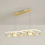 Contemporary Gold Ring Metal LED Dining Room Pendant Light Image - 21