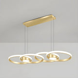 Contemporary Gold Ring Metal LED Dining Room Pendant Light Image - 23