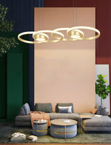 Contemporary Gold Ring Metal LED Dining Room Pendant Light Image - 25