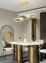 Contemporary Gold Ring Metal LED Dining Room Pendant Light Image - 26