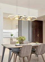 Contemporary Gold Ring Metal LED Dining Room Pendant Light Image - 27