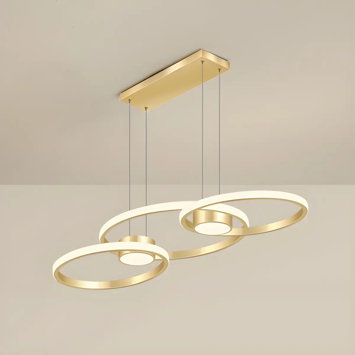 Contemporary Gold Ring Metal LED Dining Room Pendant Light Image - 7