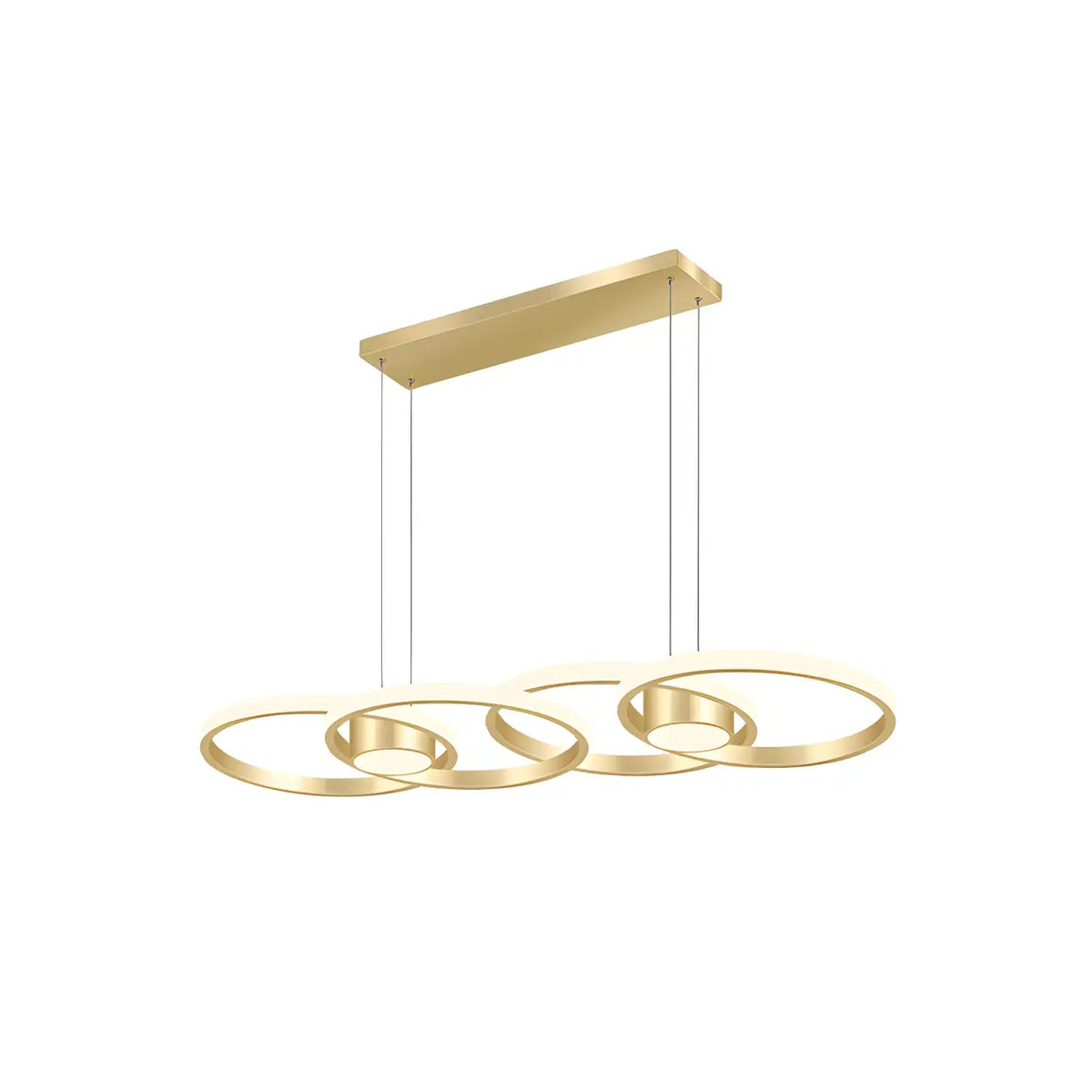 Contemporary Gold Ring Metal LED Dining Room Pendant Light Image - 9