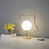 Contemporary Gold Star Frame Globe Glass Table Lamp Image - 2