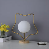 Contemporary Gold Star Frame Globe Glass Table Lamp Image - 4