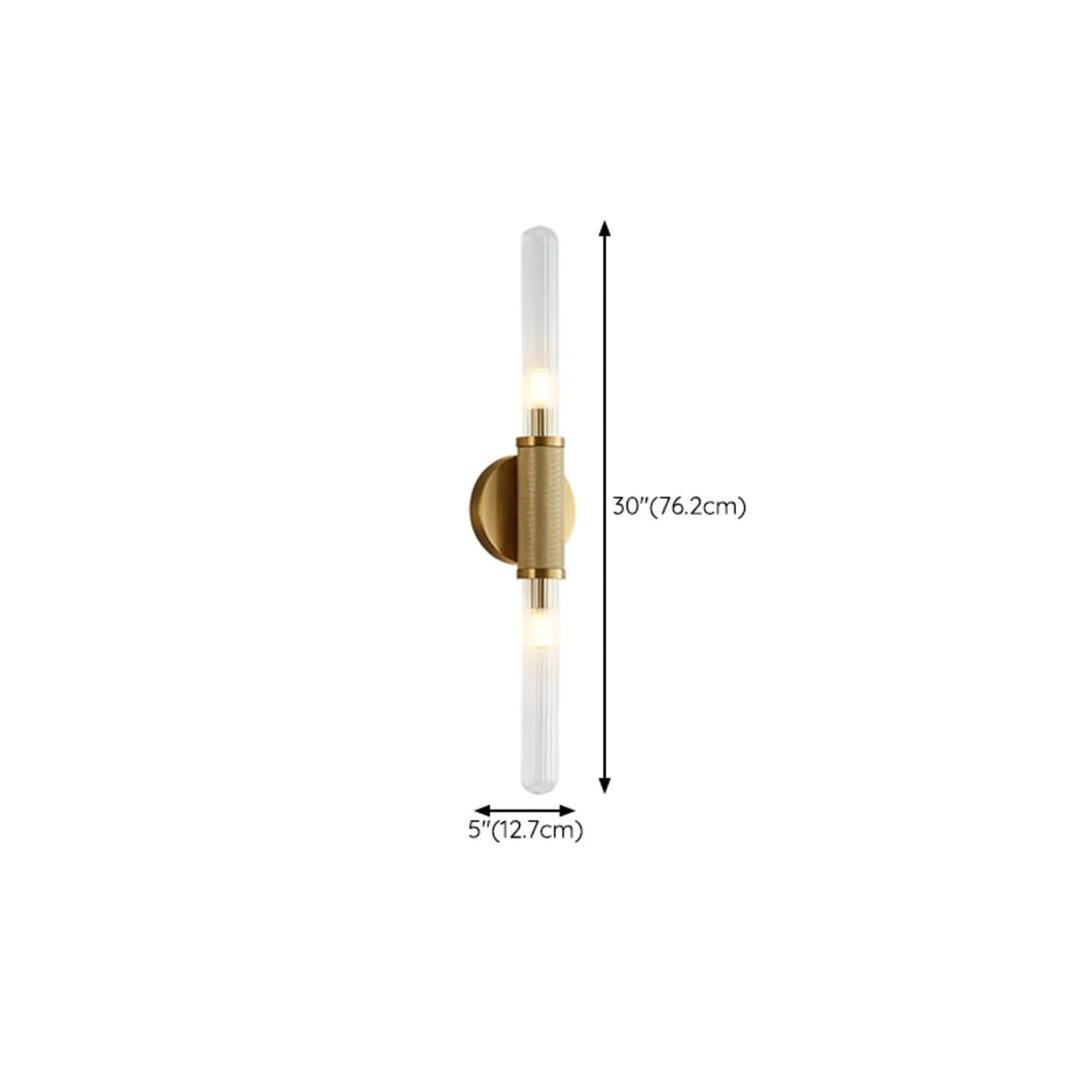 Contemporary Gold Vertical Tube LED Wall Sconce 