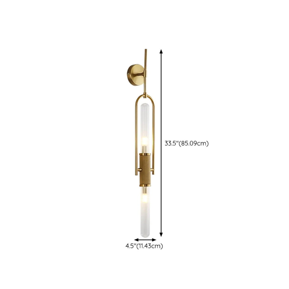 Contemporary Gold Vertical Tube LED Wall Sconce Image - 13