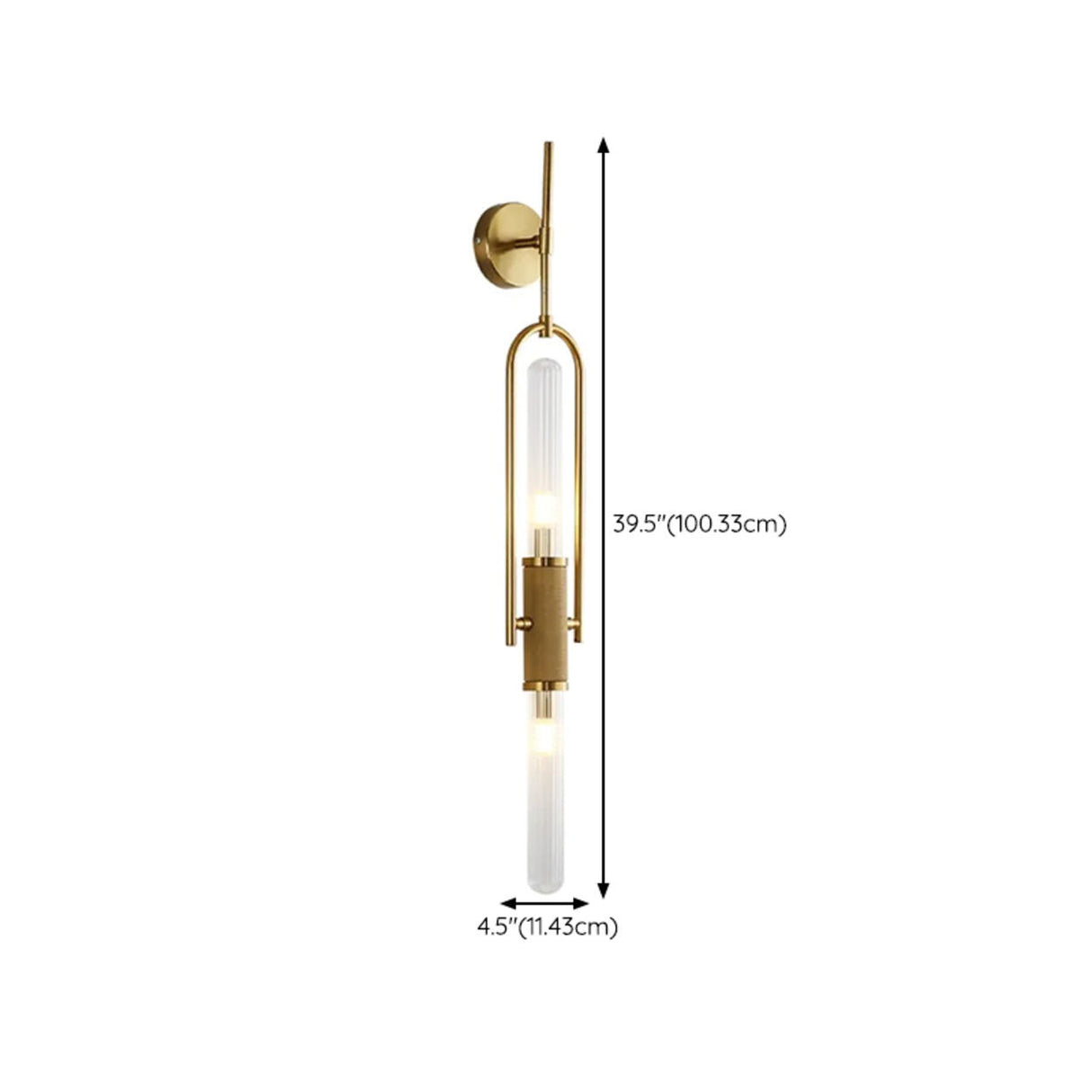 Contemporary Gold Vertical Tube LED Wall Sconce Image - 14