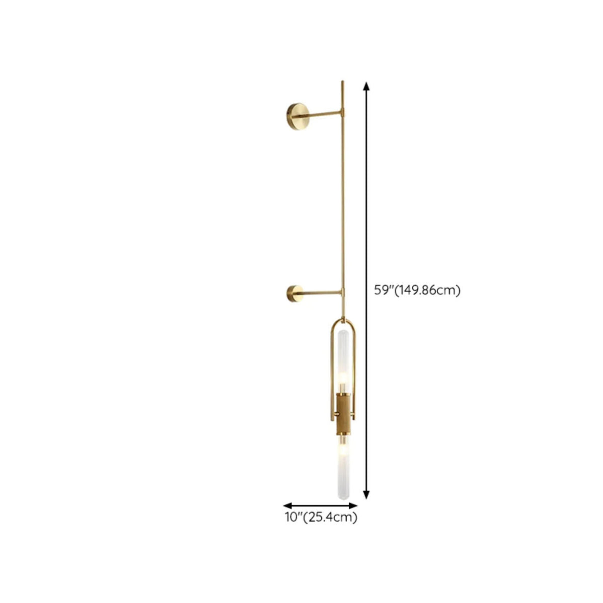 Contemporary Gold Vertical Tube LED Wall Sconce Image - 15