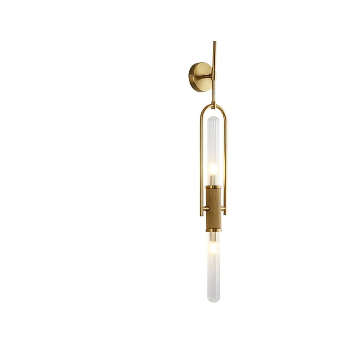 Contemporary Gold Vertical Tube LED Wall Sconce Image - 5