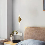 Contemporary Gold Vertical Tube LED Wall Sconce Image - 8