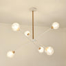 Contemporary Gold White Metal Glass Globe Chandelier Image - 10