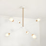 Contemporary Gold White Metal Glass Globe Chandelier Image - 8