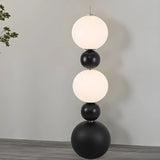 Contemporary Gourd Black Sculptural Resin Floor Lamp Image - 11