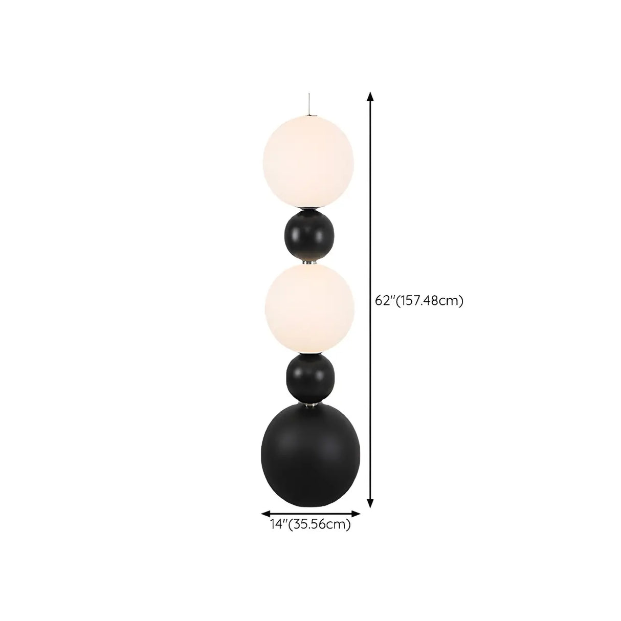 Contemporary Gourd Black Sculptural Resin Floor Lamp Image - 14