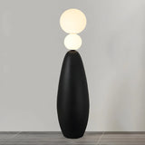 Contemporary Gourd Black Sculptural Resin Floor Lamp Image - 6