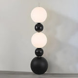 Contemporary Gourd Black Sculptural Resin Floor Lamp Image - 7