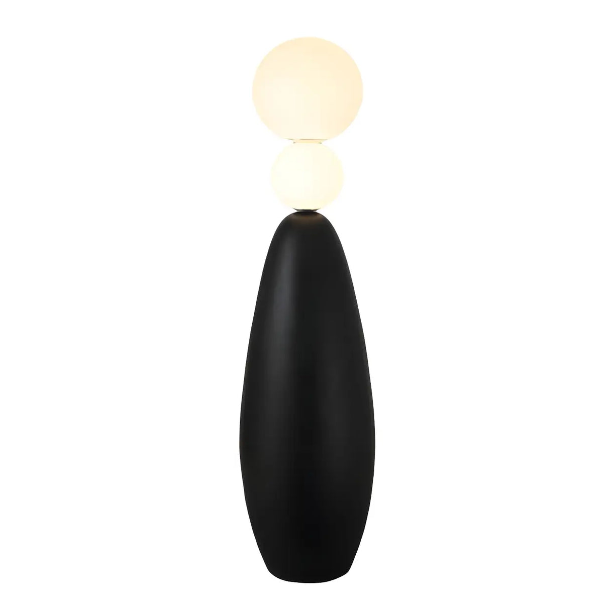 Contemporary Gourd Black Sculptural Resin Floor Lamp Image - 8