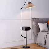 Contemporary Gray Cone Metal Floor Lamp with Storage Image - 3