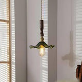 Contemporary Green Clear Glass Flower Pendant Light Image - 4