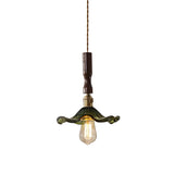 Contemporary Green Clear Glass Flower Pendant Light Image - 6