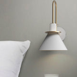 Contemporary Green Cone Brass Vanity Wall Light Image - 2