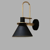 Contemporary Green Cone Brass Vanity Wall Light Image - 6