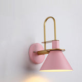 Contemporary Green Cone Brass Vanity Wall Light Image - 9